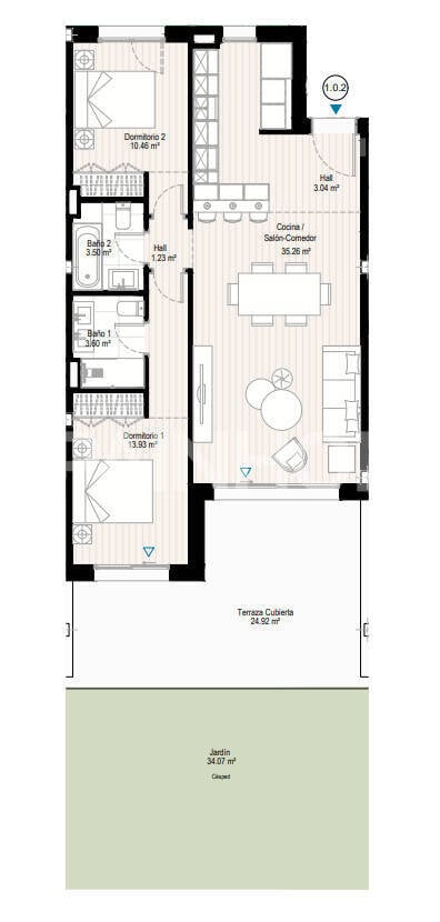 Wohnung in Casares, Malaga, Spanien 2 Schlafzimmer, 88 m2 Nr. 131174