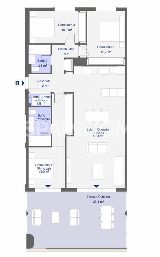 Dzīvoklis San Roque, Cadiz, Spānijā 3 istabas, 97 m2 Nr. 131178